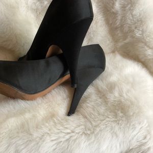 Vintage black satin shoes